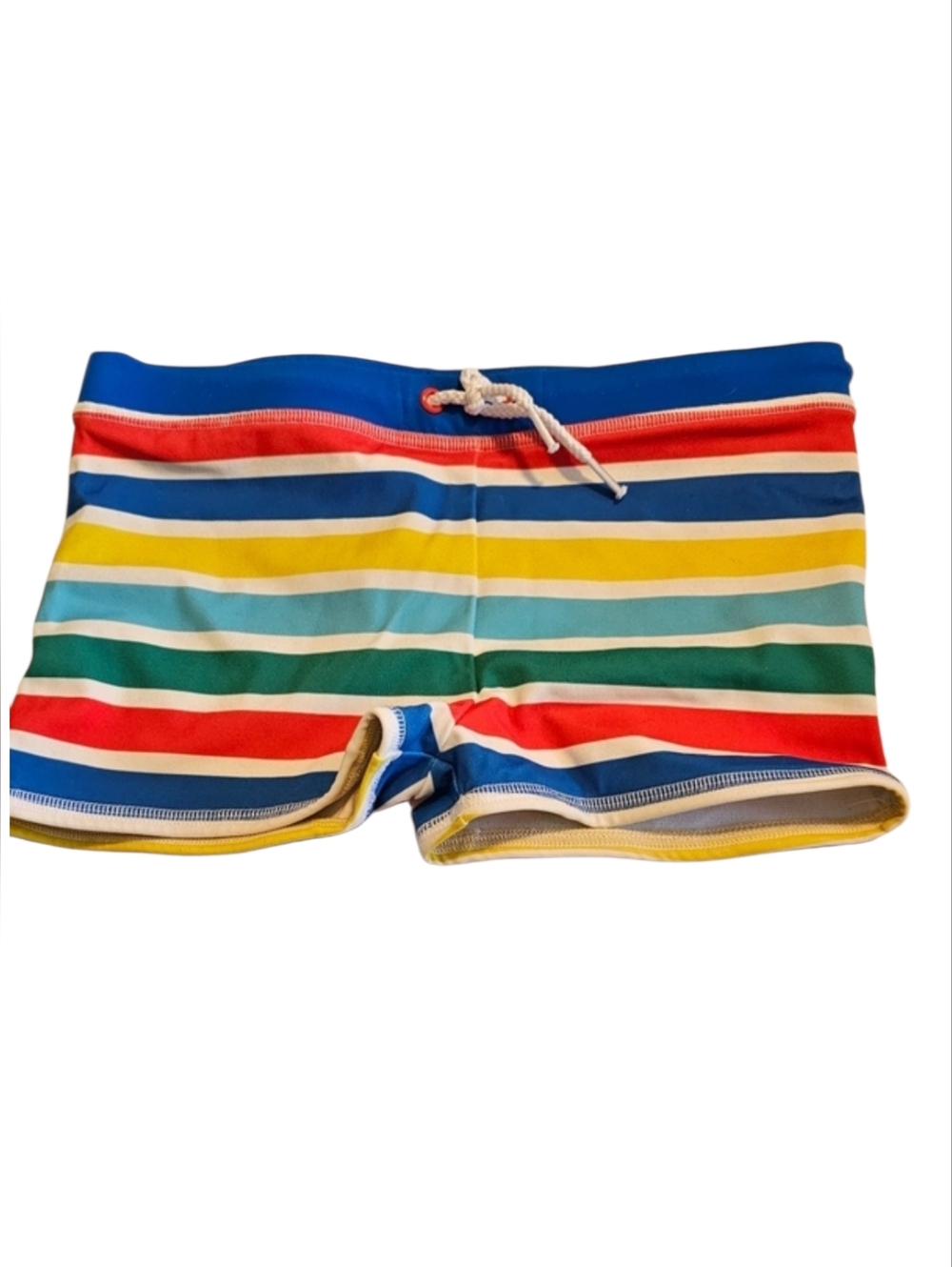 Mini Boden Swim Trunks Multi-Colored Stripes Euro Style Boy's Size 6-7 EUC